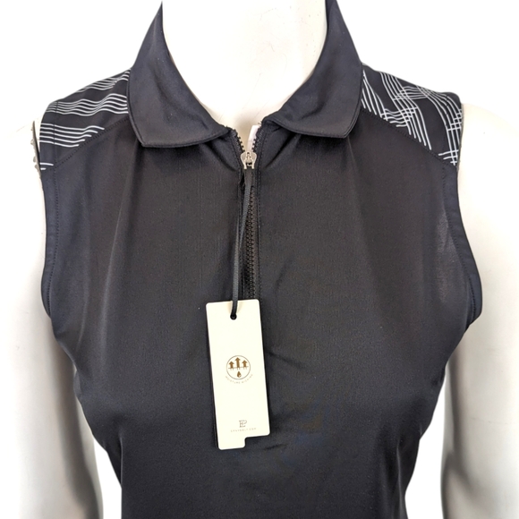 EPNY Golf Polo Sleeveless NEW Womens Small Black Zip Neck Tank Top EP New York - Picture 3 of 11
